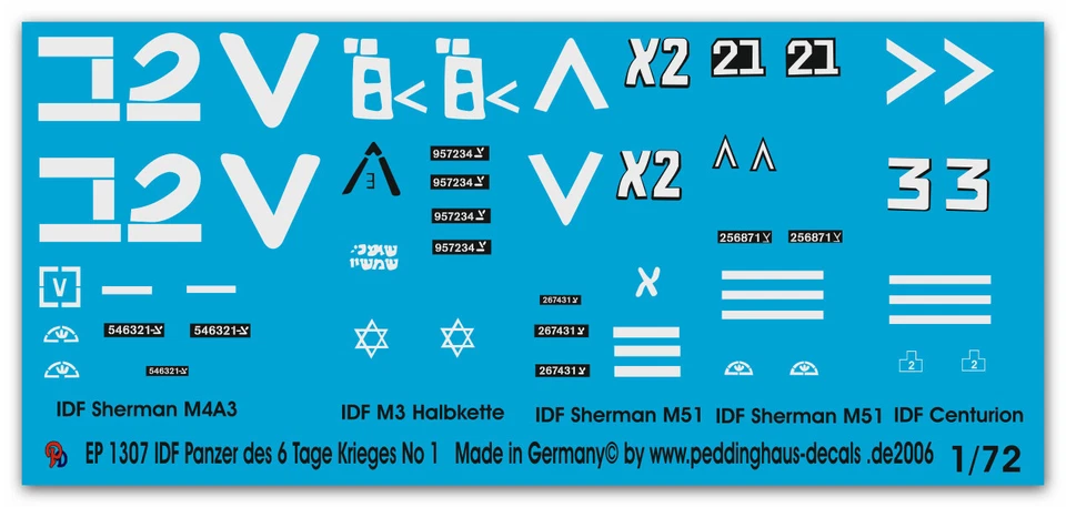 Peddinghstampa 1/72 1307 Idf Carro Armato Il 6. Giorno Guerra No 1 - Immagine 1 di 1