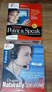 Dragon Naturally Speaking 5 Preferred + Point & Speak Microphone,Headset, CD NIB - Picture 1 of 12