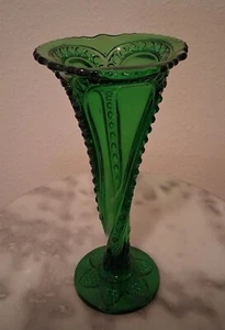 EAPG U.S. Glas Long Loops Smaragdgrün Vase - Bild 1 von 1