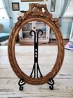 Antique 19th Century Ornate Victorian Gold Painted Mahogany Picture Frame Oval