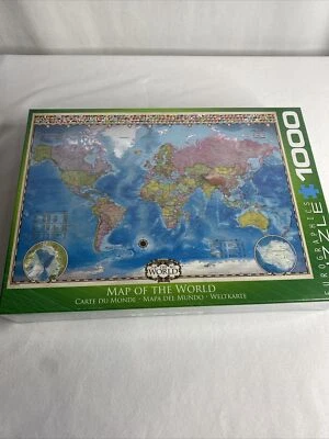 Eurographics Puzzle (1,000 Pieces) Map of the World (19 1/4" x 26 5/8") NEW - Image 1 of 2