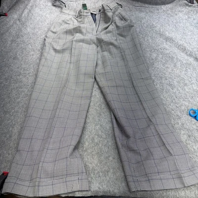 Pantalones para mujer Lauren Ralph Lauren talla 8 negro blanco pata de gallo lana Foto 1 de 4