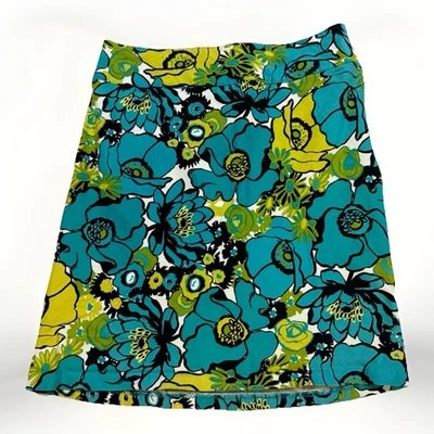 Saia East 5th feminina tamanho 14 estampa floral comprimento do joelho estilo vintage reta - Imagem 1 de 4