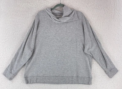 Suéter suave envolvente para mujer grande gris capucha cuello pulóver grande elástico Foto 1 de 4