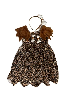 Vestido Disfraz Bam Bam Picapiedra Niño Pequeño 2 Piezas Talla 3/4T Tostado y Marrón A-1 Foto 1 de 4