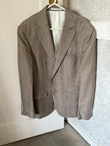 Stunning Ermenegildo Zegna Wool Silk Linen Crossover Blazer 50 Drop 7 S-M Beige - Picture 1 of 19