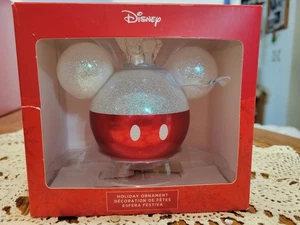 NEU Hallmark Disney Mickey Mouse mundgeblasenes Glas Ornament rot - Bild 1 von 1