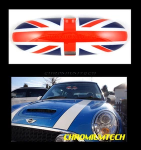 Mini Cooper/S/ONE R50 R53 2000-2003 Interior Vista Trasera Espejo Cubierta UNION JACK - Imagen 1 de 4