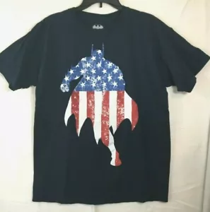 Batman American Flag DC Comics Navy Blue Men's Large T'shirt Shirt - Picture 1 of 4