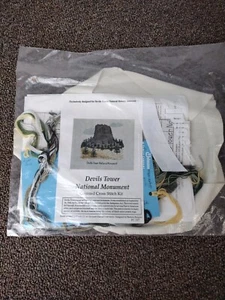 Rare DEVILS TOWER NATIONAL MONUMENT VTG Cross Stitch Kit - BARB BANGSER 14 Count - Picture 1 of 9