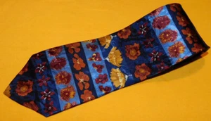 NORDSTROM MADE IN ITALY BLUE/RED/YELLOW FLORAL TIE - NECK TIES - DESIGNER TIES. - Picture 1 of 3