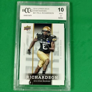 Paul Richardson 2014 Upper Deck Star Rookies #41 Football Card Graded 10 - Picture 1 of 2