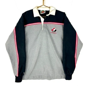 Camisa De Colección Equipo Bárbaro Canadá Hockey Rugby 2XL Gris Hecha en Canadá Años 90 - Imagen 1 de 7