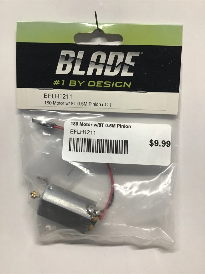 Blade RC Parts by E-Flite: 180 Motor with 8T 0.5M Pinion Right: BCX/2/3 - Image 1 of 1
