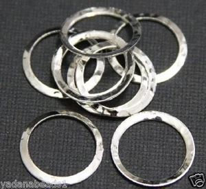 15 Stck. versilberte gehämmerte Kreisglieder 16 mm - Bild 1 von 2