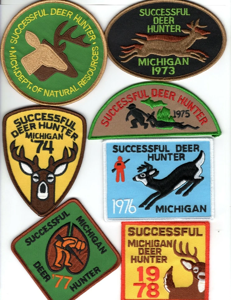 1972-73-74-75-76-77-78 Michigan Successful Deer Hunting Patches - Image 1 of 1