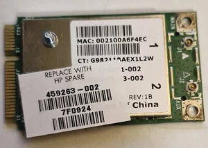 Carte WIFI Wireless-G Wifi Adapter Card DW1395 WX781 BCM94312MCG, avec vis - Photo 1/2