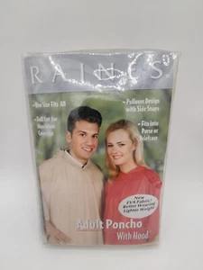 Raines Adult Rain Poncho with Hood EVA Fabric One Size Fits All - NEW IN BAG - Picture 1 of 2