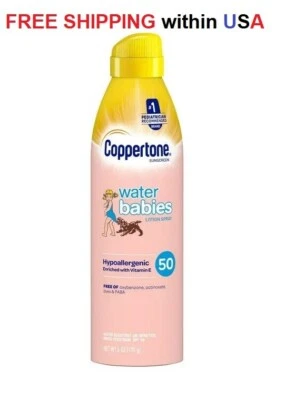 Coppertone Water Babies Lotion Sunscreen Spray SPF50 6 oz # 1 Pediatrician Brand - Image 1 of 4