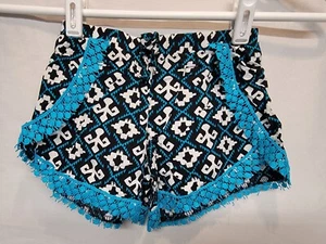 Xhilaration Boho Teal, Black & White Festival Shorts (youth Size XS) - Picture 1 of 3