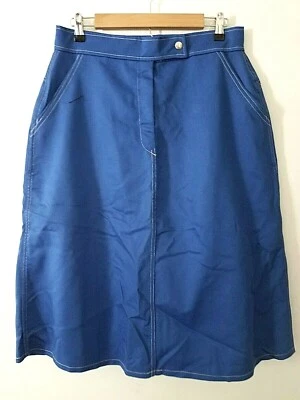 Falda Vintage 34 Bolsillos Midi Azul Sólido Hippy Boho Foto 1 de 4