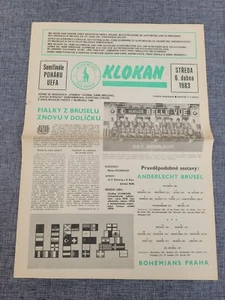 1983 BOHEMIANS CKD PRAGUE V ANDERLECHT SEMI-FINAL UEFA CUP NEWSPAPER - Picture 1 of 2