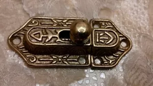 VTG Old Cabinet Jelly Cupboard Latch Catch Solid Brass Knob 3” bulk - Picture 1 of 6