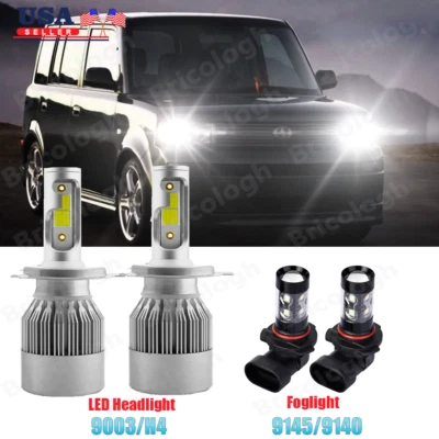 Para Scion XB 2004 2005 2006 4X LED Faro haz alto-bajo + Kit de faros antiniebla Foto 1 de 4