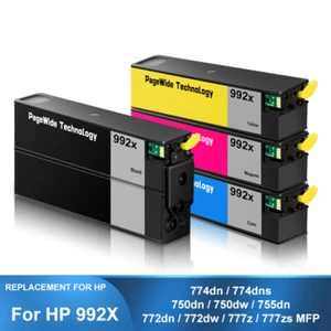 For HP 992 992X Compatible With Ink PageWide 755dn 774dn 750dn/w 772dn/w 777z/s - Picture 1 of 10