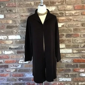 EILEEN FISHER dunkelbraune Damen-Cardigan Seidenmischung vorne offen Pullover 1X - Bild 1 von 7