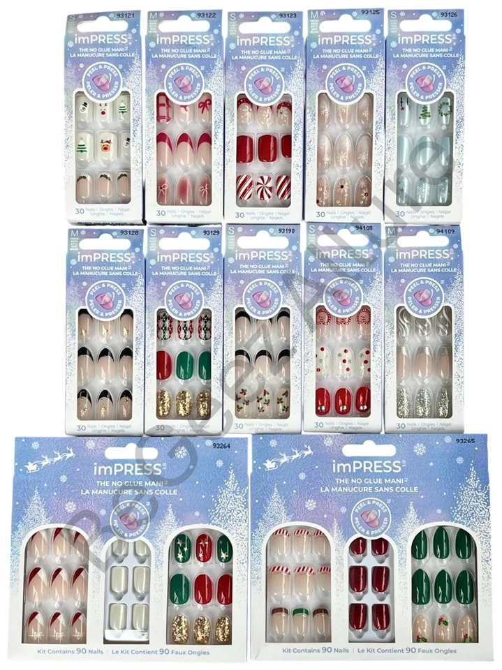 KISS imPRESS Press on Manicure Holiday Christmas Nails YOU CHOOSE - Image 1 of 1