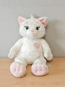 Disney Aristocats Marie Katze Build A Bear Plüsch weiße Katze 19 Zoll rosa Herz Beanie - Bild 1 von 5