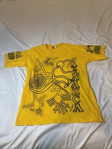 Gelbes Vishen Peru T-Shirt Größe M Nazca 100% Baumwolle - Bild 1 von 10