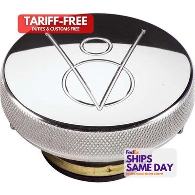 Billet Specialties 75420, One Polished Radiator Cap V8 Logo 16Lb. Performance Pa - Imagem 1 de 4