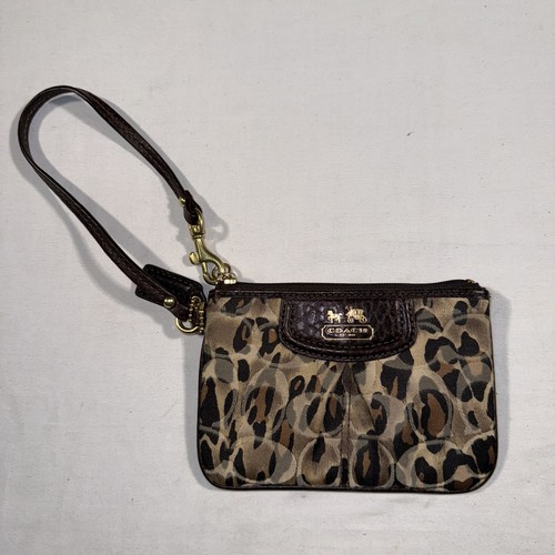 Coach Clutch Portamonete Braccialetto Firmato Stampa Ghepardo