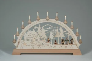 Fensterdekoration Schwibbogen Vogelfütterung mit Figuren BxTxH= 65x6,5x43cm NEU - Picture 1 of 1