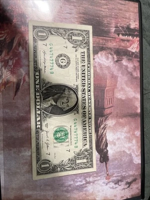 Rare Fancy Serial number  1$ Dollar Bill - Image 1 of 4