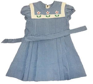 Vestido Vintage Jandi Clásico Niñas Talla 5 Guinga Flores Fiesta 1980 Pascua - Imagen 1 de 15