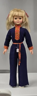 Muñeca Compañera Uneeda 1976 De Colección 30" Plástico Duro Dormir Ojos Azules Cabello Marrón.  Foto 1 de 4