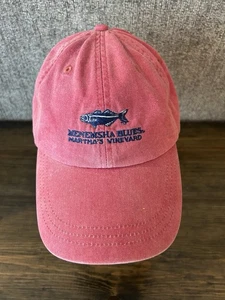 Menemsha Blues Martha's Vineyard RED PINK GOLF Fishing Hat CAP Strap Back - Picture 1 of 6