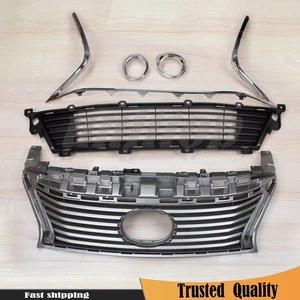 Front Grille Molding Fog Trim Chrome Set For 2013-15 Lexus ES350 ES300H 2.5 3.5L - Picture 1 of 12