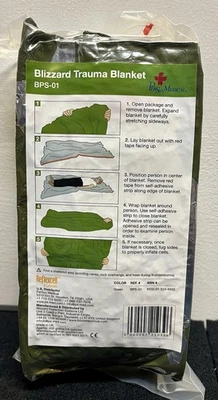 BLIZZARD PROTECTION SYSTEMS Blizzard Survival Blanket BPS-01-GREEN for Trauma Hypothermia Trauma Emergency