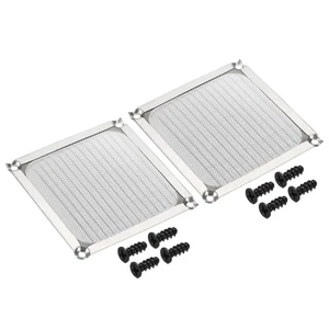 2Pcs 92mm Ventilateur Filtre Grilles avec Vis Cadre Aluminium Maille Acier Inoxydable Argent - Photo 1/6