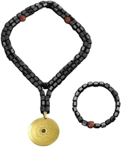 Tourmaline Hematite Emf Necklace And Bracelet - Foto 1 di 6