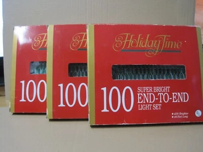 CHRISTMAS LIGHTS Holiday Time, 100 Super Bright End-to-End Light Set 3 Sets-46ft - Image 1 of 4