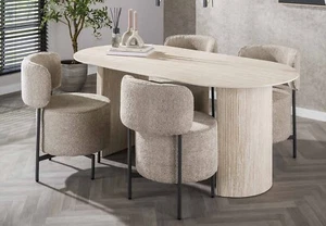 Esstisch 180 cm Travertin beige Tisch Esszimmertisch Marmor Optik Keramiktisch - Bild 1 von 7