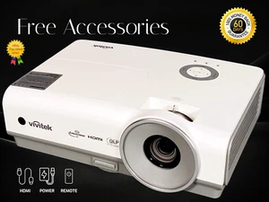 ViviTek D859 DLP Projektor Tragbar 3600 Ansi Filme Gaming 3D HD 1080i HDMI - Bild 1 von 9