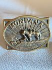 Vintage Montana Brass Buckle Registered Collection Solid Brass It-405 Banks 1970