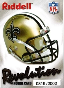 New Orleans Saints 2002 Riddell Revolution Helmet promo Rookie Card RC #/2002 - Picture 1 of 1