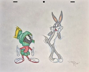 Arte original Spaced Out Bunny Virgil Ross Bugs Bunny Marvin the Martian - Imagen 1 de 3